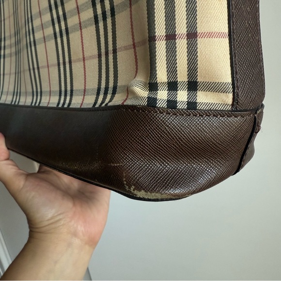 BURBERRY Nova Check Tote Bag Canvas Leather - Picture 10 of 13